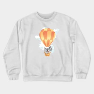 Cute little elephant in a balloon Crewneck Sweatshirt